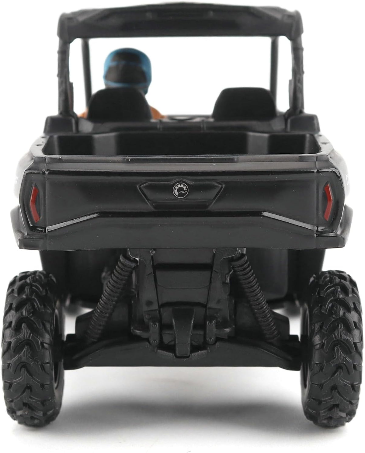 Diecast Masters Can-Am Commander XT 1000R 1:32 diecast model in black #60030, straight-on rear view with cargo box and taillights