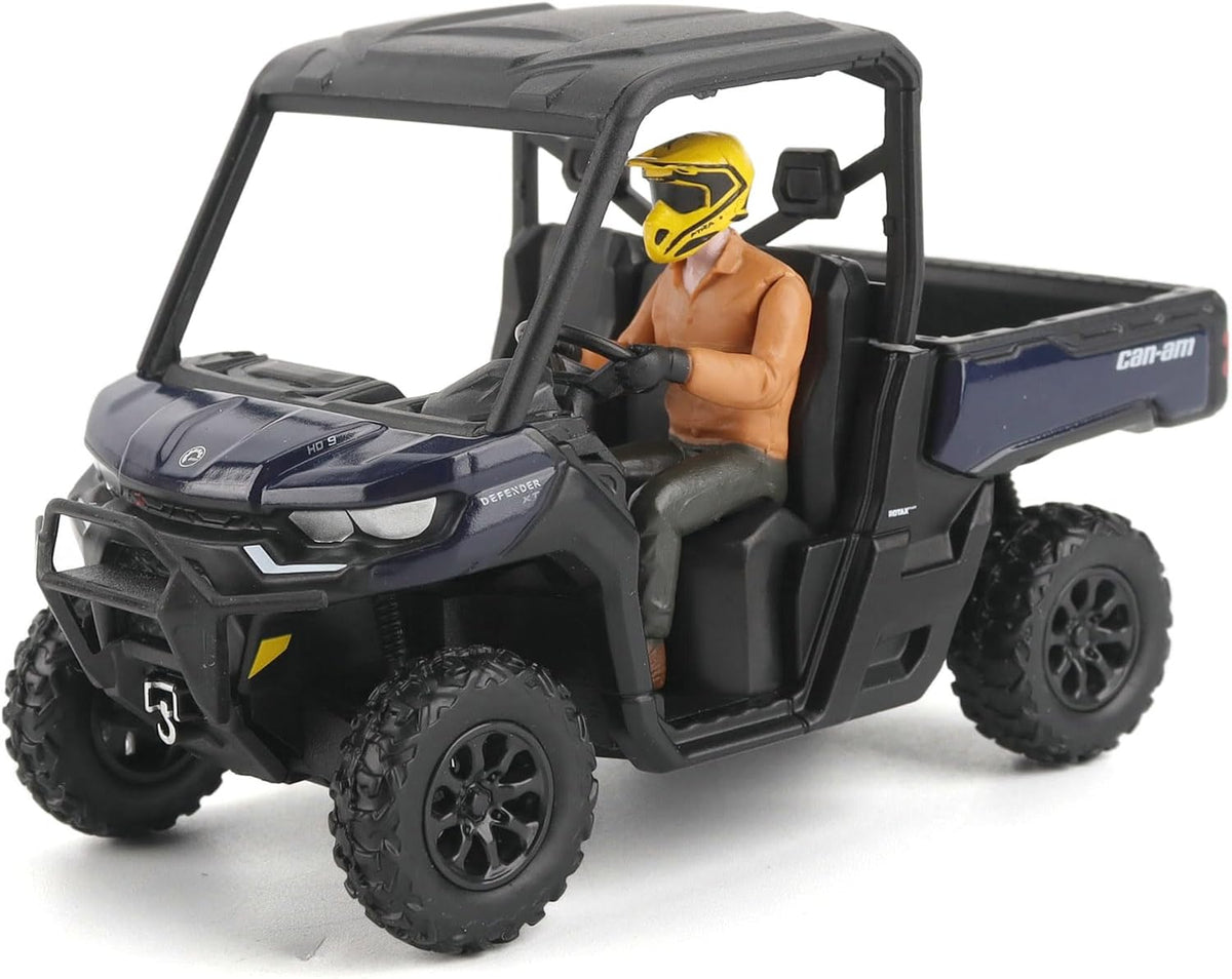 Diecast Masters Can-Am Defender XT HD9 1:32 diecast model in navy #60032 with driver figure, front three-quarter view