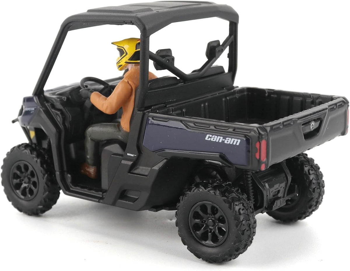 Diecast Masters Can-Am Defender XT HD9 1:32 diecast model in navy #60032, rear three-quarter view with cargo bed