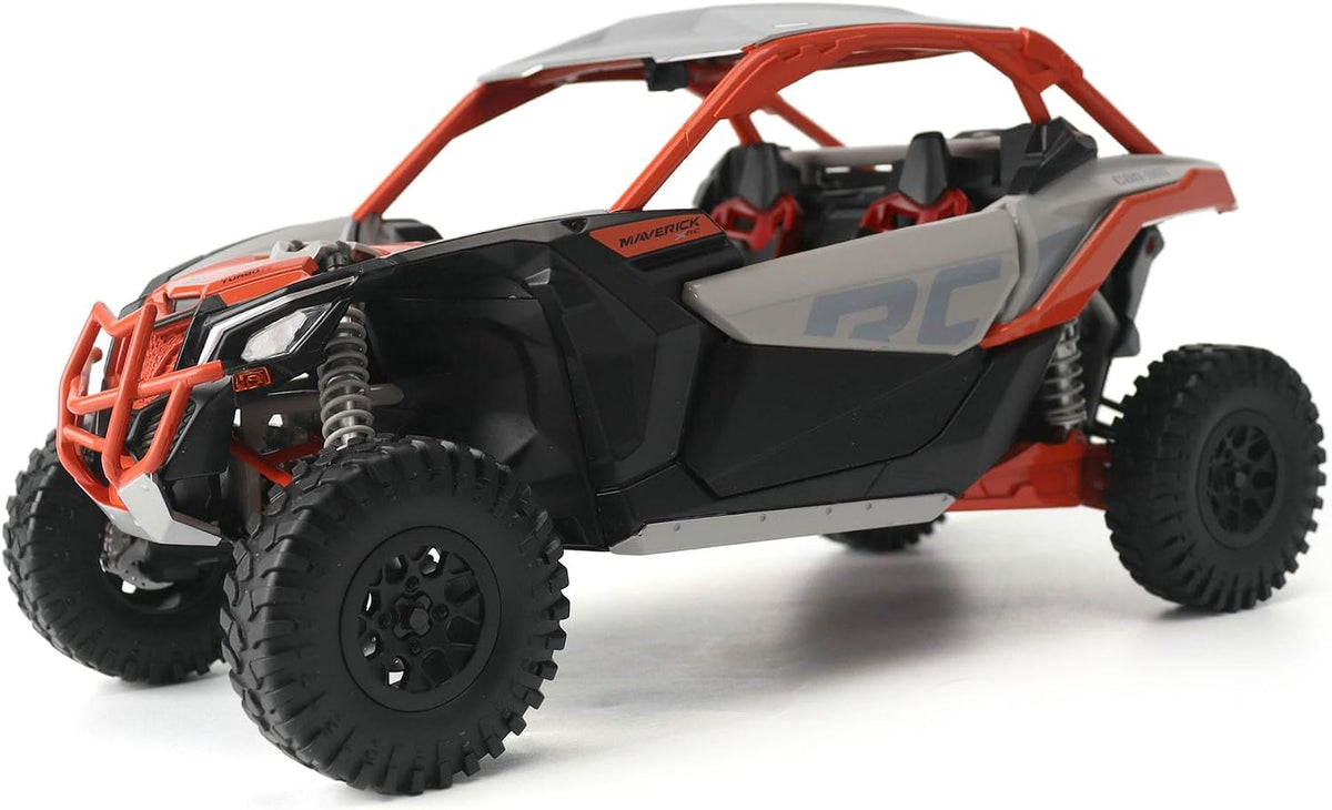 Diecast Masters Can-Am Maverick X3 X RC Turbo RR 1:12 premium replica #68003 in red, front three-quarter view