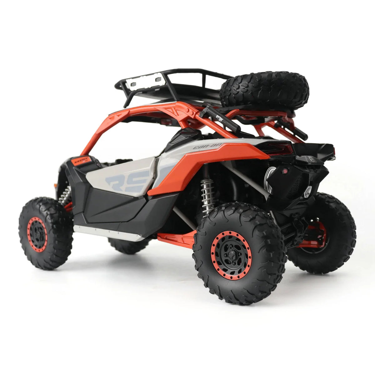 Diecast Masters Can-Am Maverick X3 X RS Turbo RR 1:12 premium replica with accessories #68004 in red, rear three-quarter view