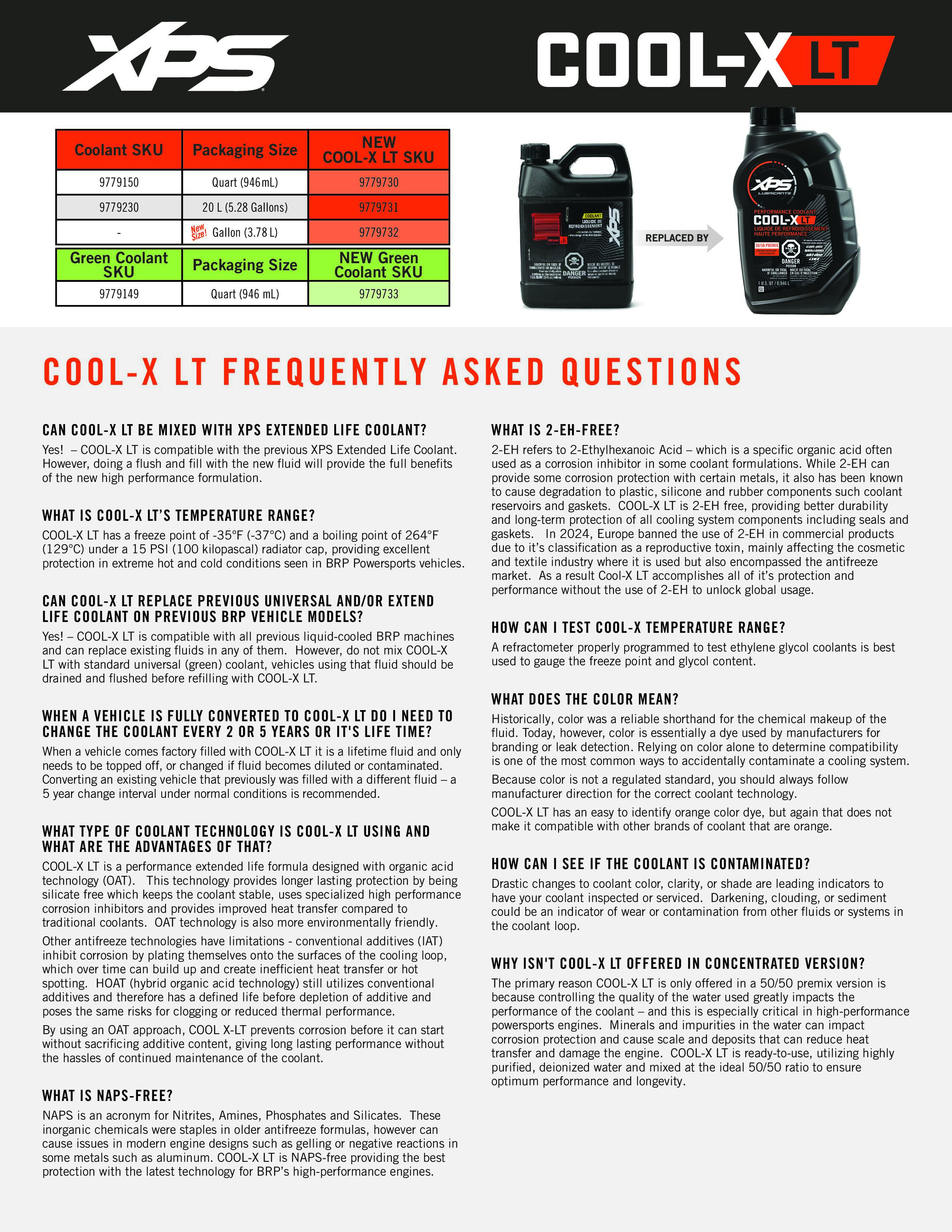 NEW XPS Cool-X LT The Ultimate Powersports Performance Coolant / Anti-Freeze