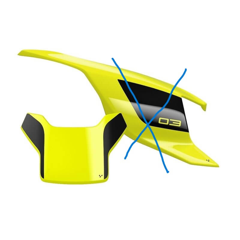Yellow can-am hood panels on white background