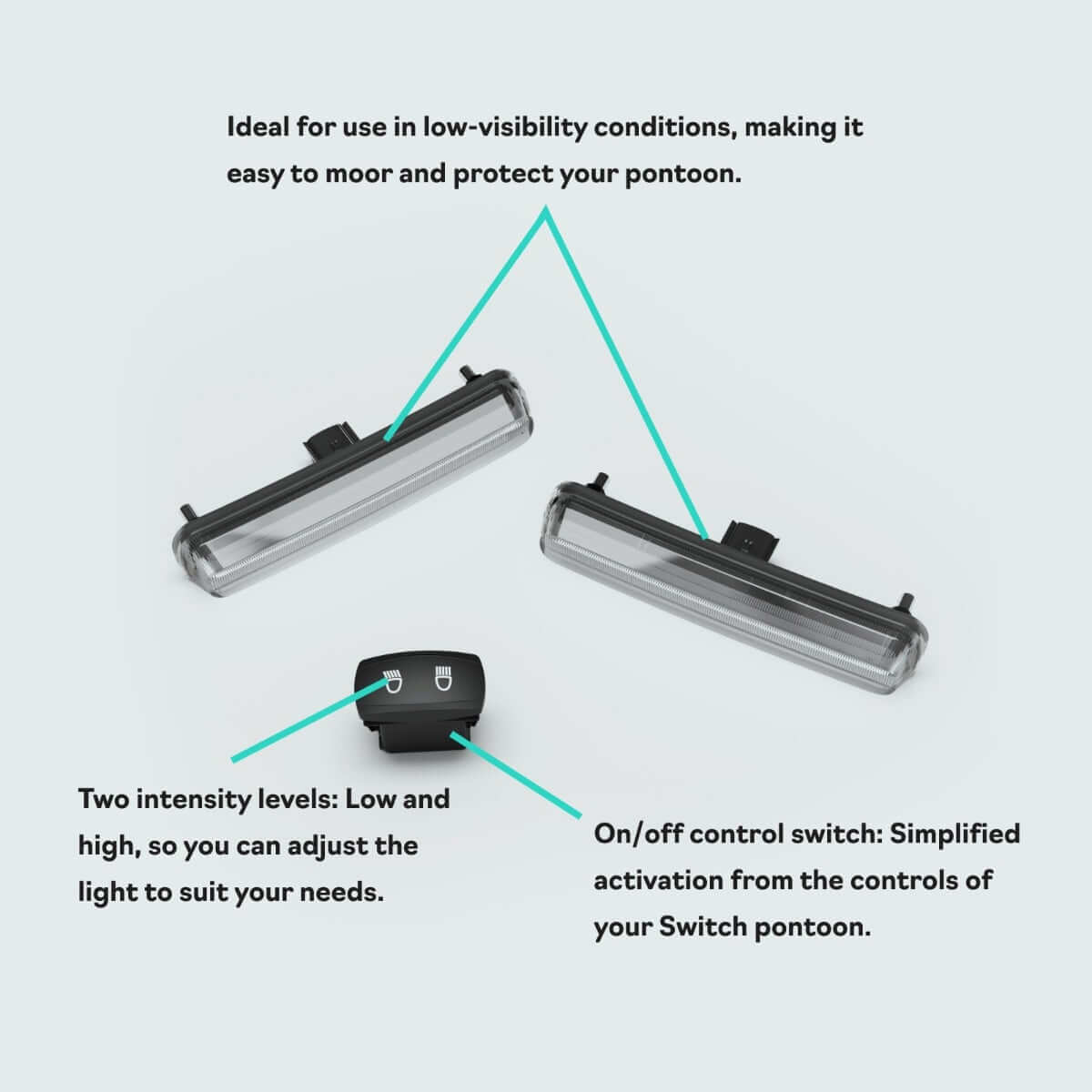 Sea-Doo Switch pontoon front docking lights pair with two-level control switch