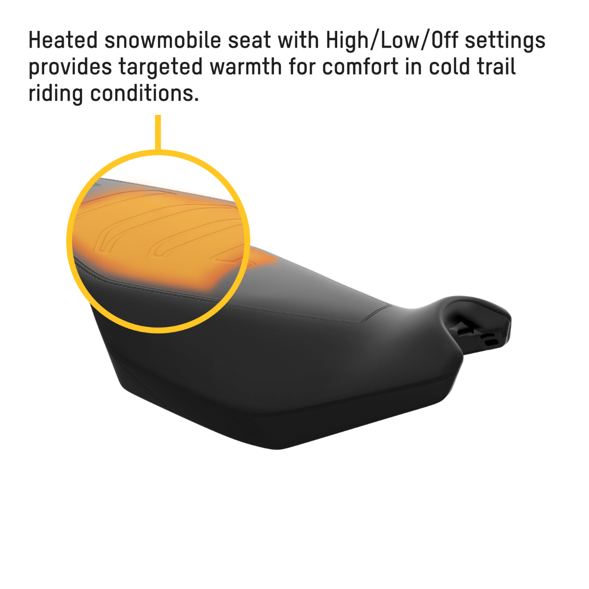 Ski-Doo Trail Wide Heated Seat 860202645, heat settings