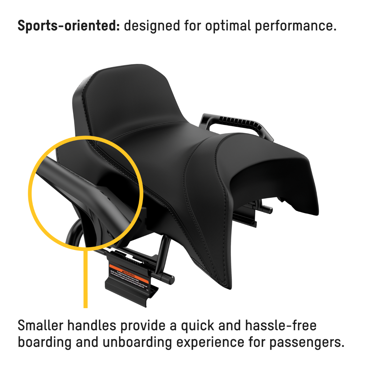 Ski-Doo WideTrack 2-up Seat with Small Handles 860202824, smaller handles