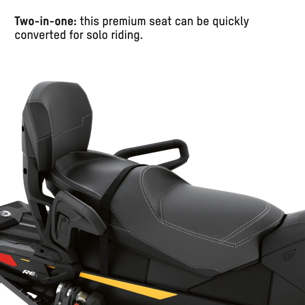 Ski-Doo Trail LinQ 1 + 1 Seat with Backrest 860202347, two-in-one design