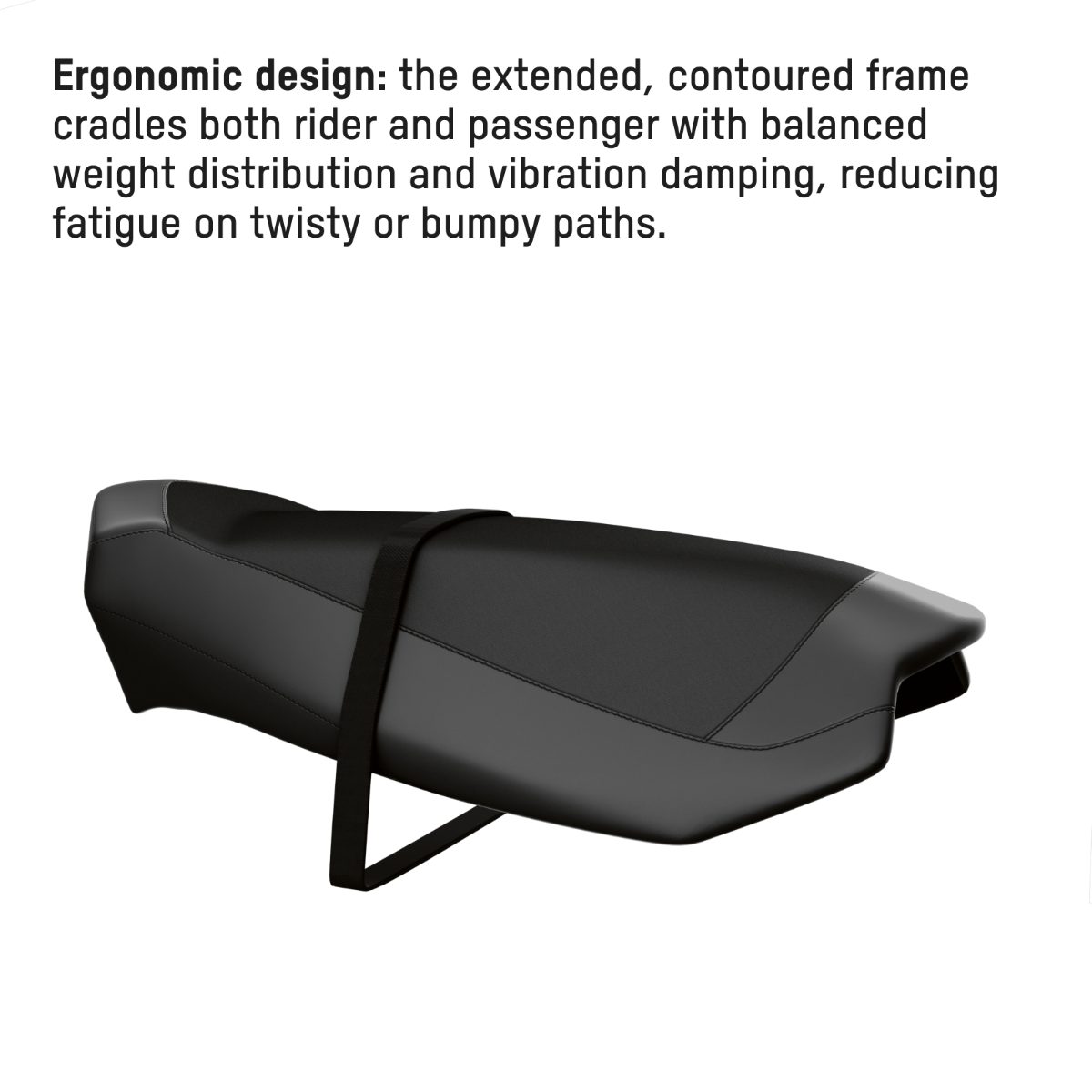 Ski-Doo Trail Short 2-up Seat 860201314, ergonomic design