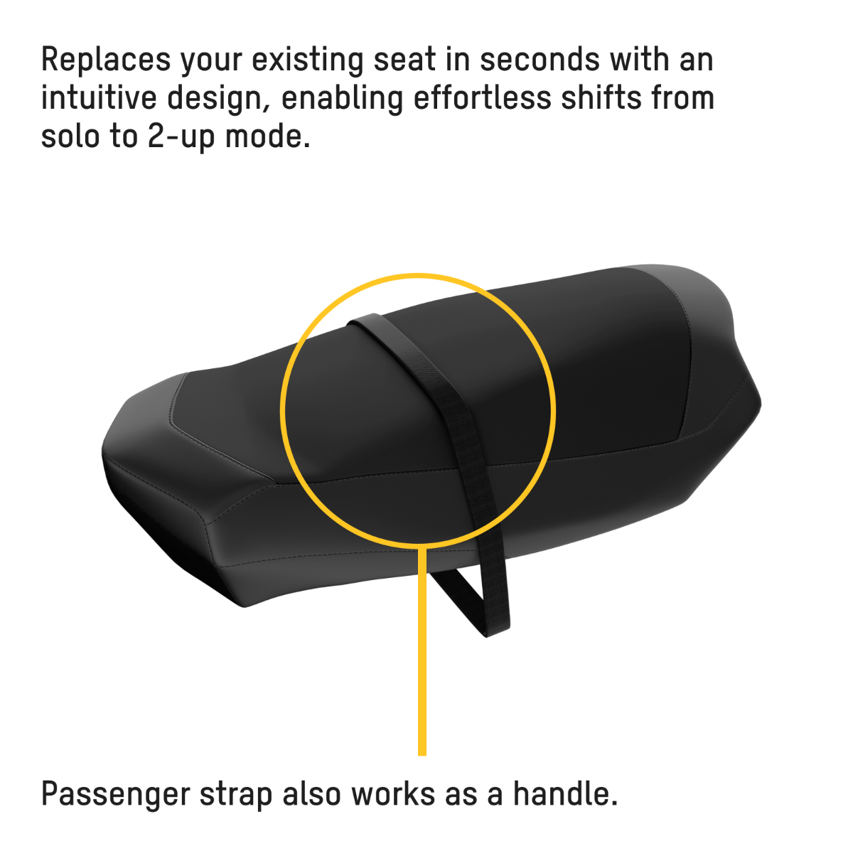 Ski-Doo Trail Short 2-up Seat 860201314, passenger strap