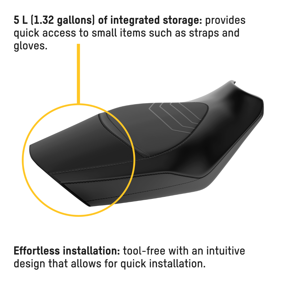 Ski-Doo Trail Wide Seat with Storage 860201551, integrated storage
