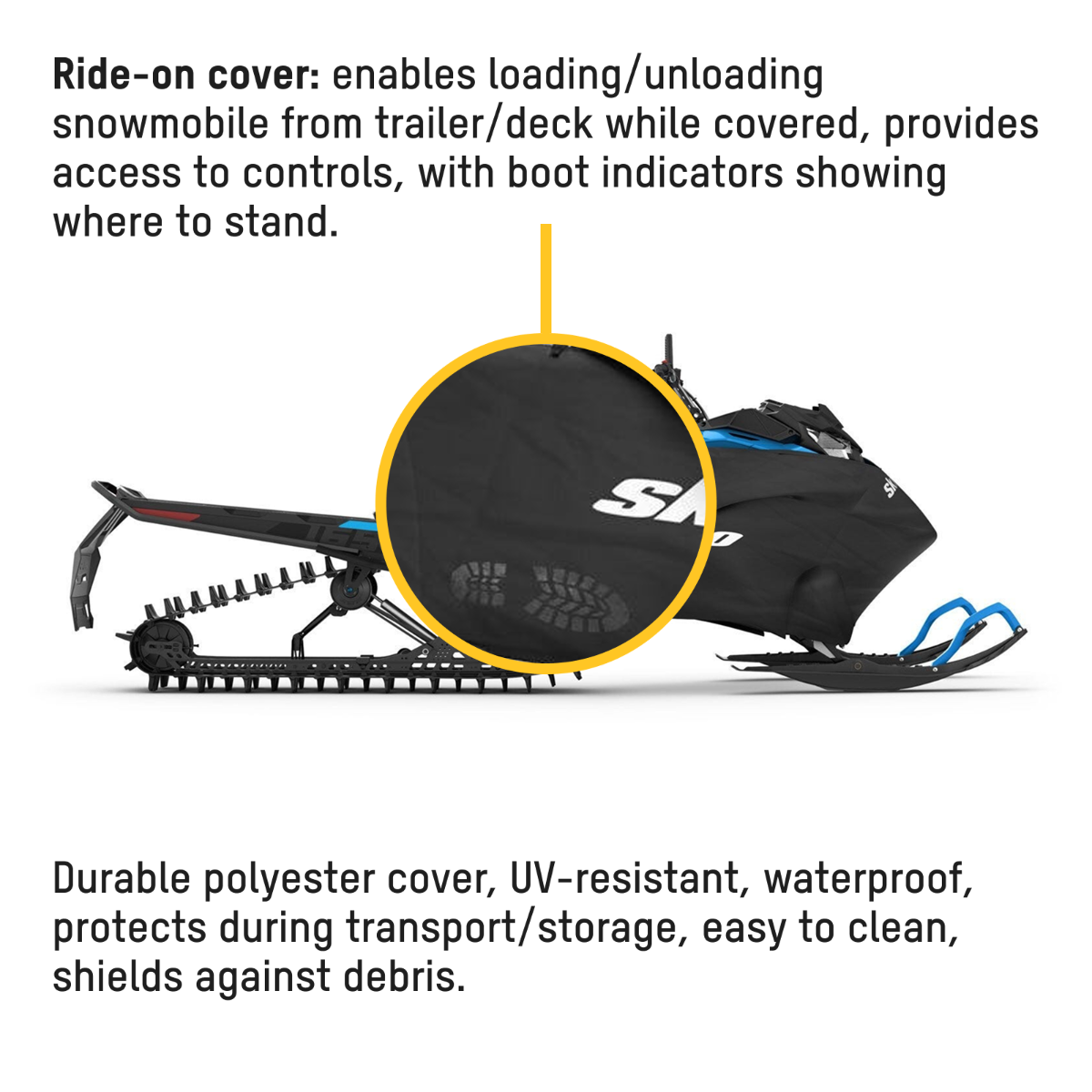 Ski-Doo Ride On Cover (ROC) System, REV Gen5 (Narrow and Wide), alternate view, 860202546