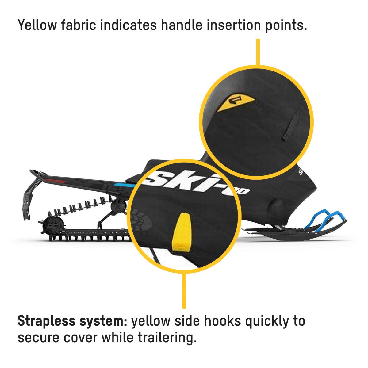 Ski-Doo Ride On Cover (ROC) System, REV Gen5 (Deep Snow), alternate view, 860202918