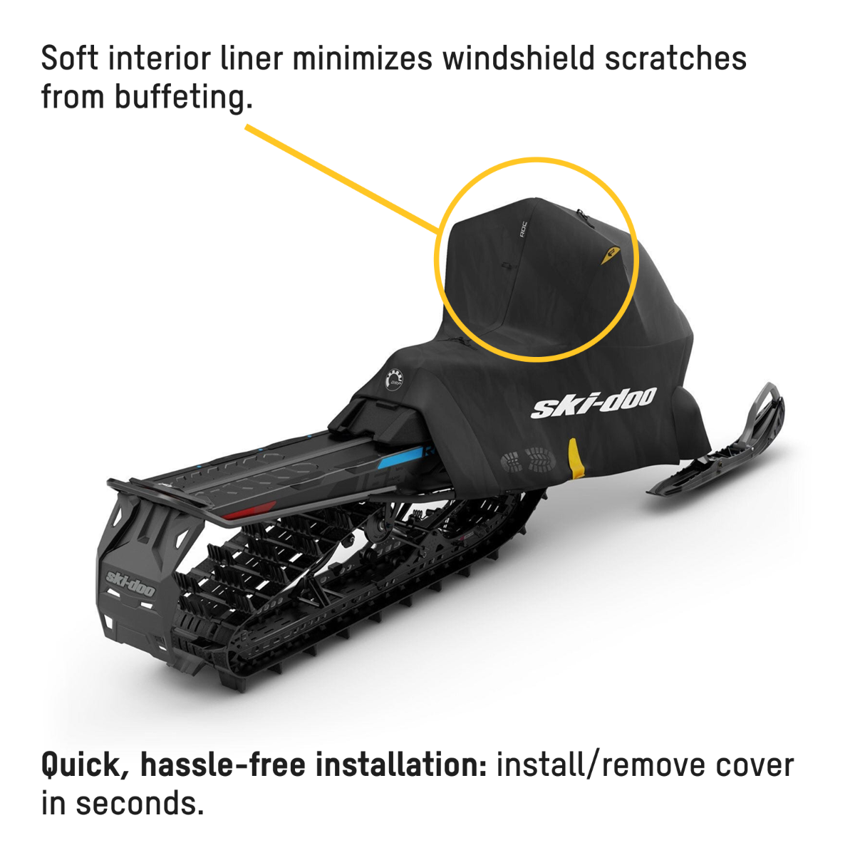 Ski-Doo Ride On Cover (ROC) System, REV Gen5 (Narrow and Wide), alternate view, 860202546