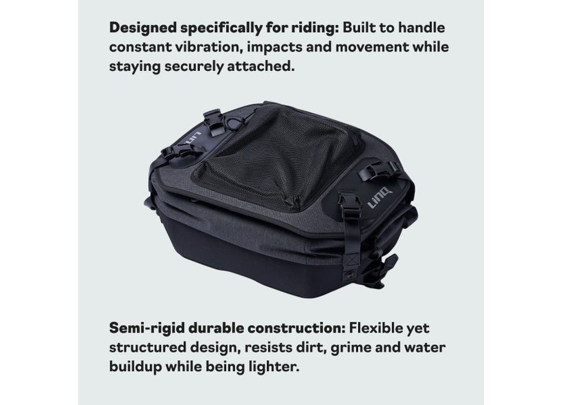 Sea-Doo LinQ 5.3 US Gal semi-rigid cooler bag with mesh top pocket and strap buckles