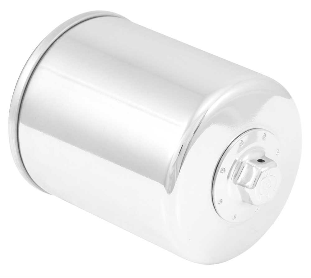 K&N KN-171C chrome oil filter with 17mm Wrench-Off nut