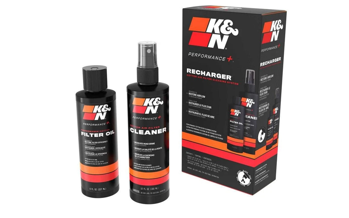K&N 99-5050BK Recharger kit, new Performance+ packaging with black oil