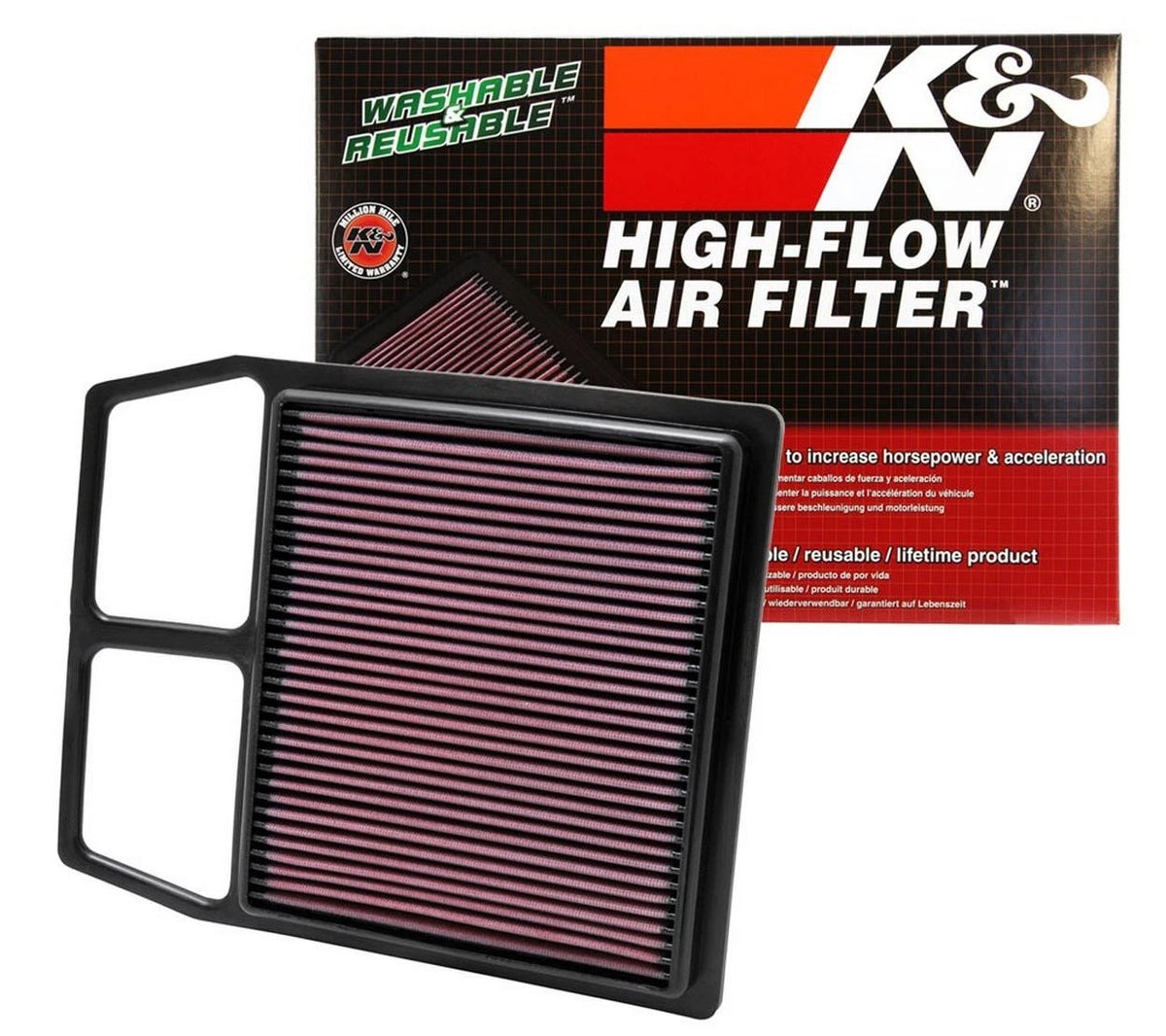 K&N CM-8011 high-flow panel air filter with box for Can-Am Commander