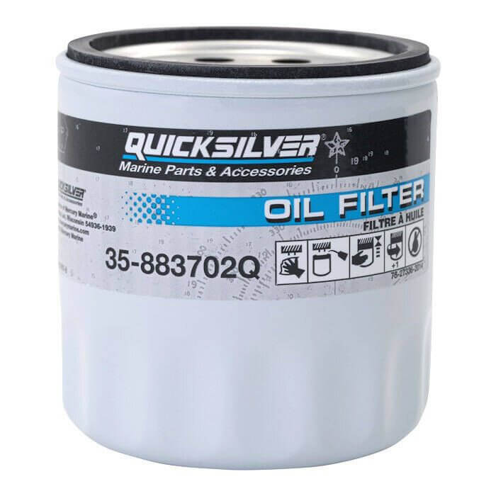 Quicksilver oil filter on a white background