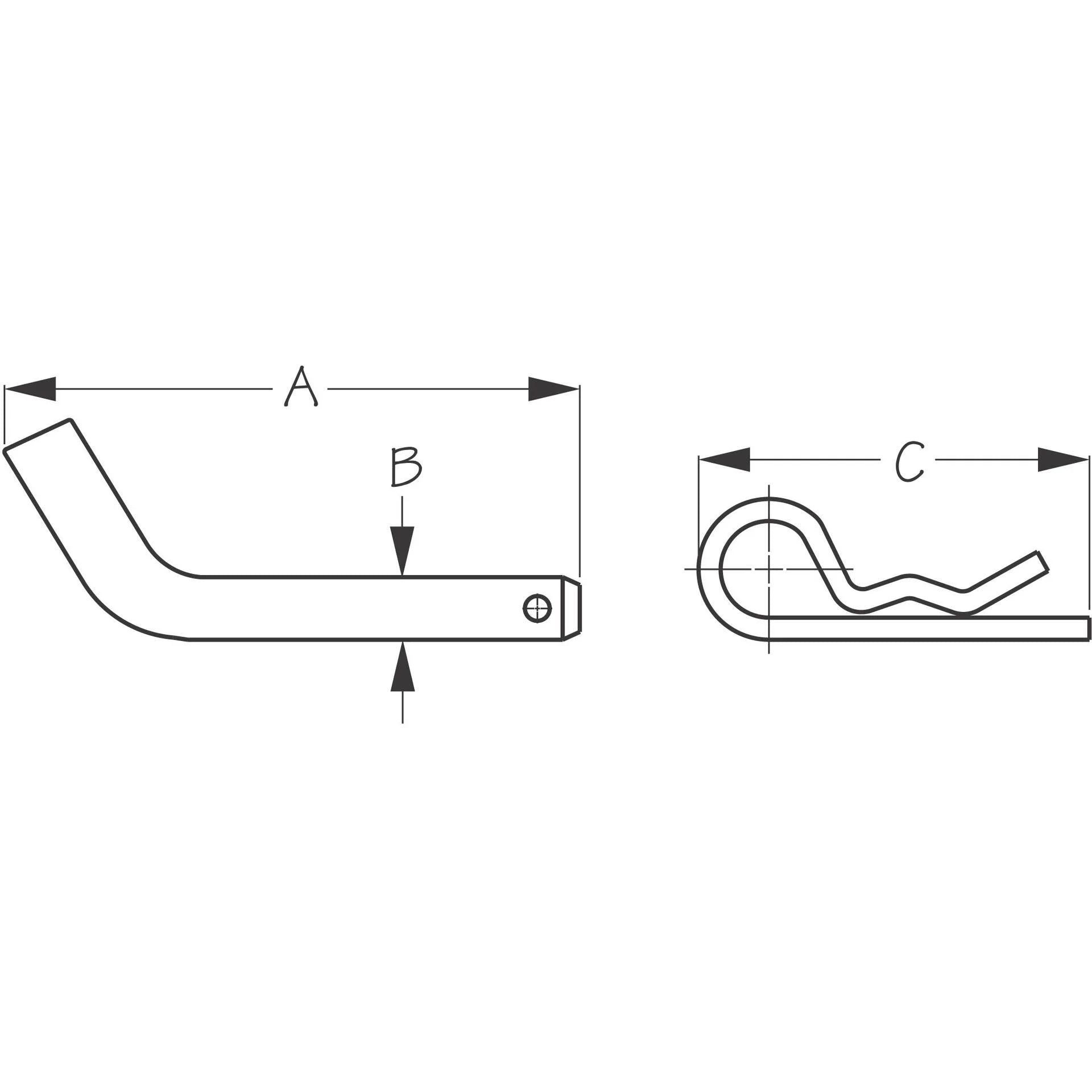 Sea-Dog Zinc Plated Steel Receiver Pin with Clip - 3-751062-1