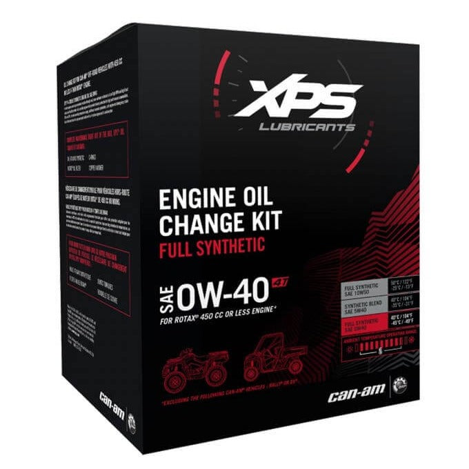 Can-Am XPS 0W-40 full synthetic engine oil change kit box for Rotax 450cc or less engines