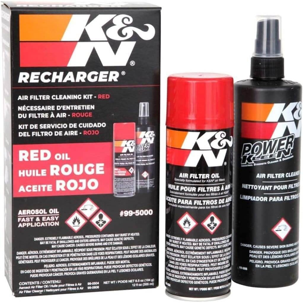 Kit d'entretien et de nettoyage de filtre à air K&N 99-5000 avec nettoyant pour huile - Vaporisateur