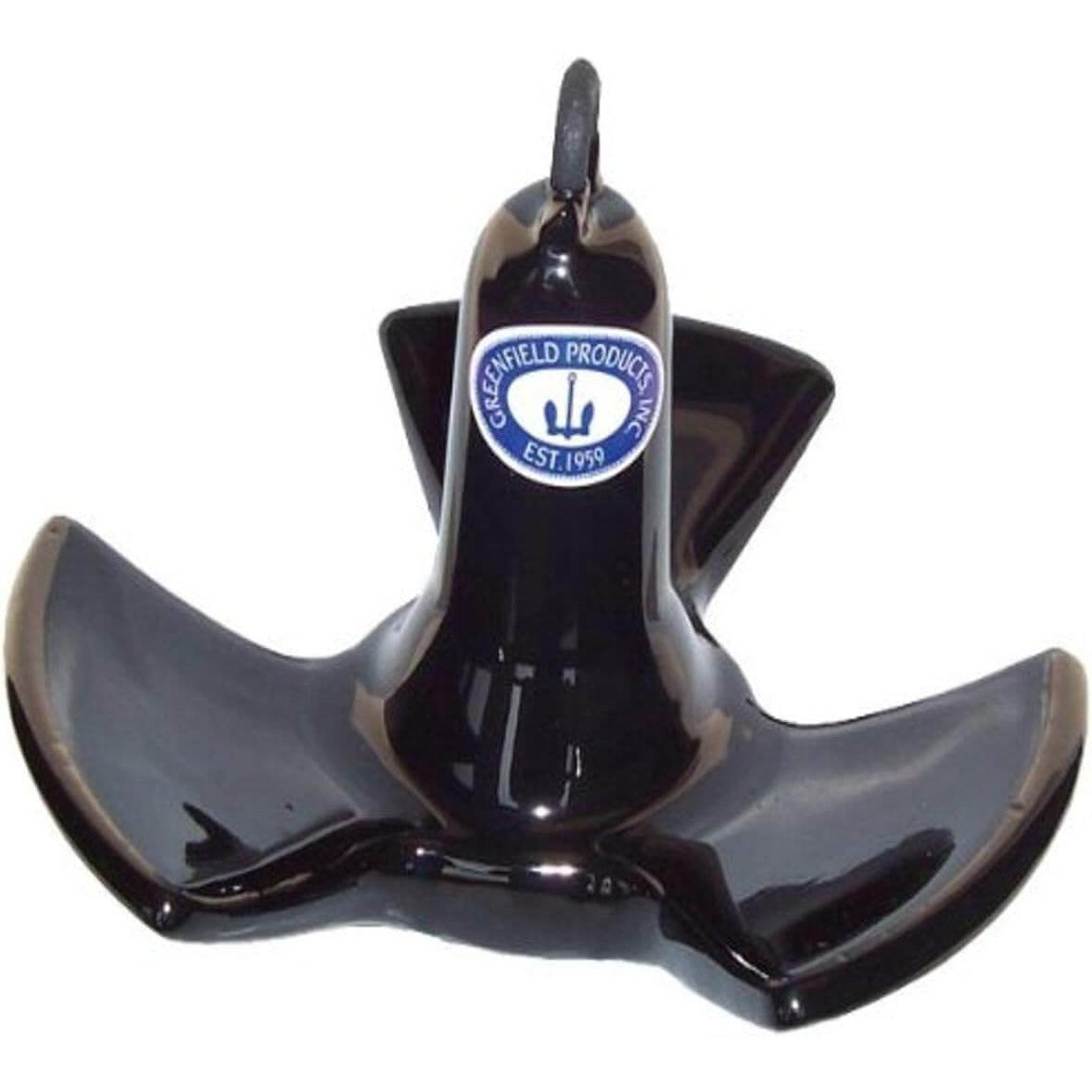 Greenfield 514-B vinyl coated river anchor black 14 lb four fluke design top view