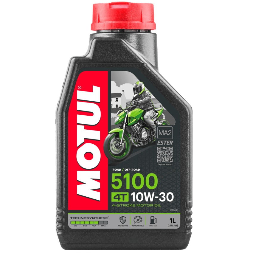 Motul 5100 Ester 10W30 Synthetic Blend Engine Oil - Motorcycle Performance
