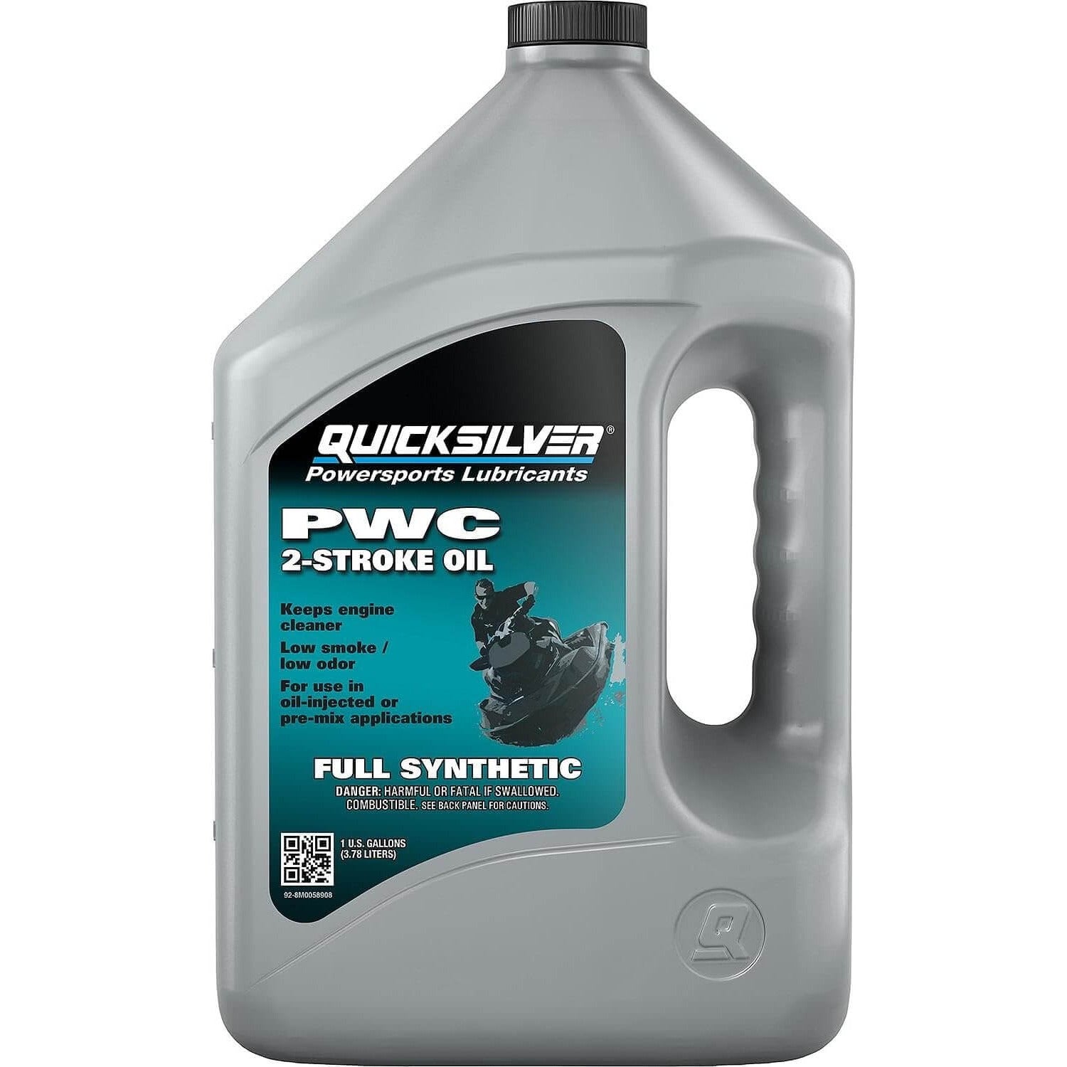 Huile moteur hors-bord Quicksilver 8M0058908 synthétique 2 temps pour motomarines, 1 gallon