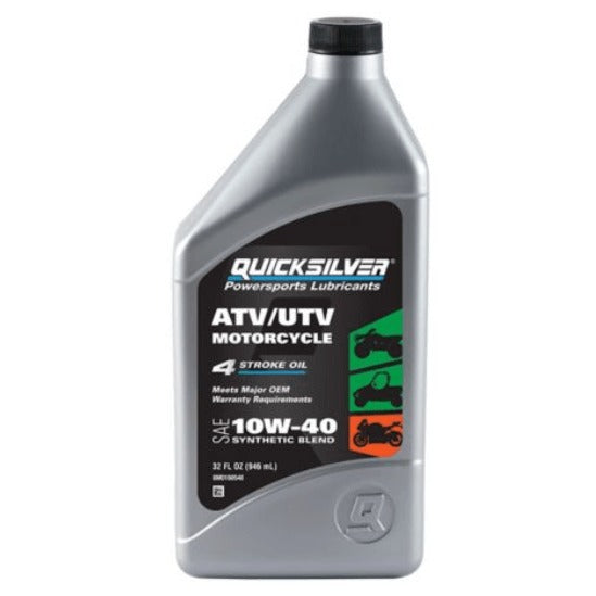 Huile Quicksilver 8M0160548 10W-40 semi-synthétique pour VTT/UTV/Moto, 1 pinte