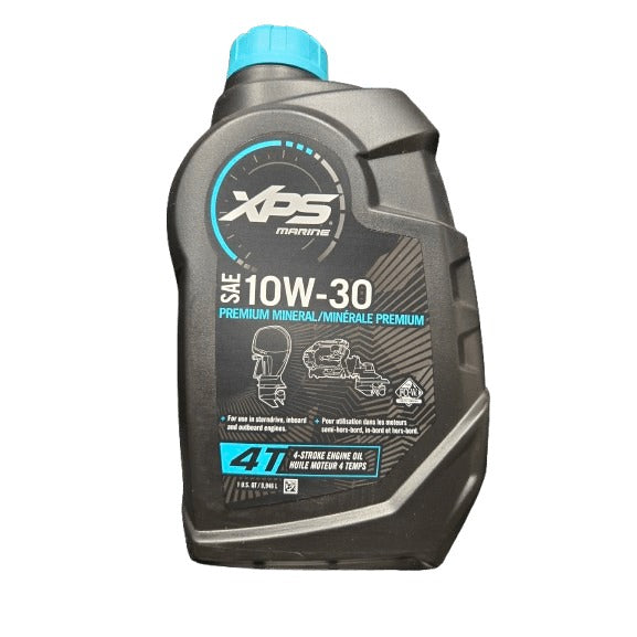 XPS Marine 10W-30 premium mineral 4-stroke engine oil bottle 1 quart for Sea-Doo sterndrive inboard outboard engines