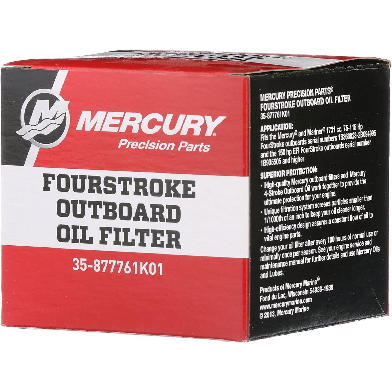 Mercury Marine Outboard 4-Stroke Oil Filter OB 75-115HP (EFI) - 877761K01