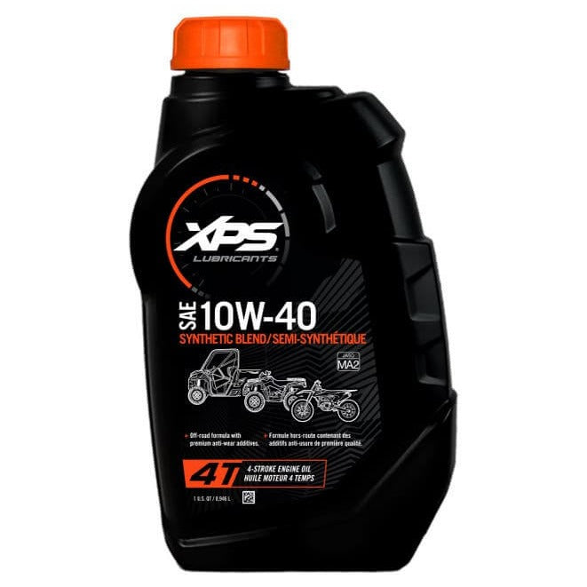 XPS SAE 10W-40 4T synthetic blend ATV engine oil bottle, 1 quart, off-road formula