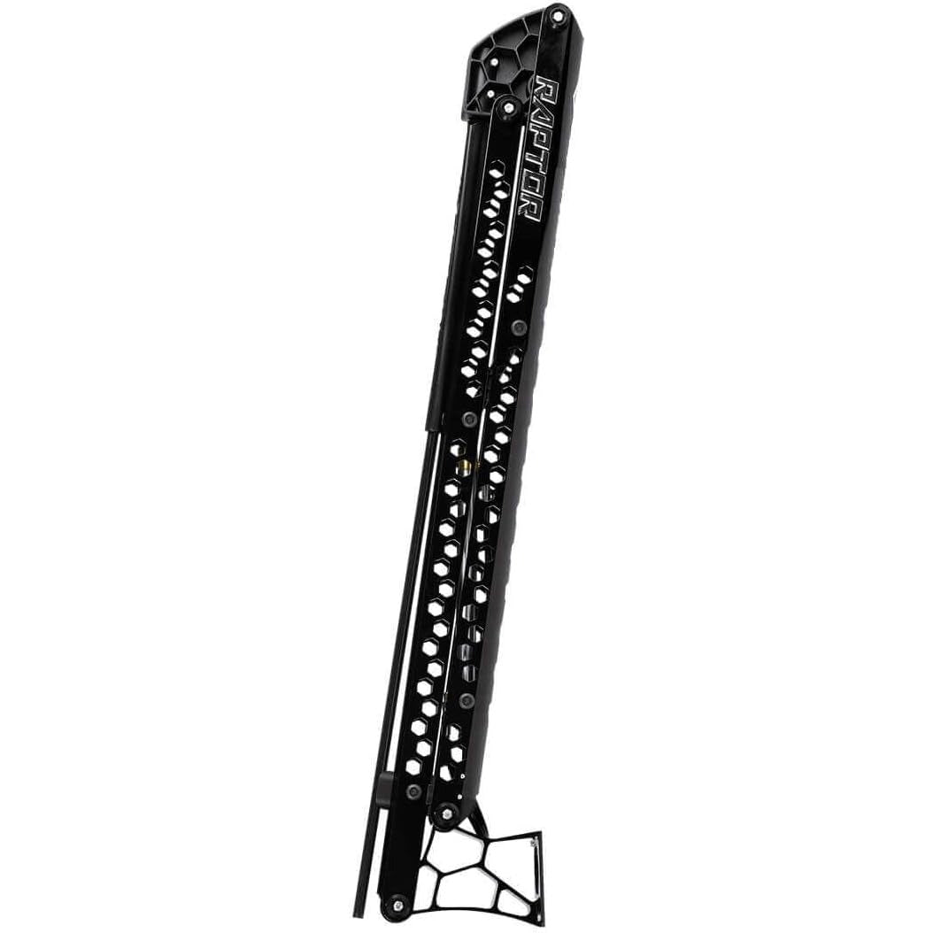 Minn Kota Raptor 8-foot black shallow water anchor with honeycomb cutout design side view