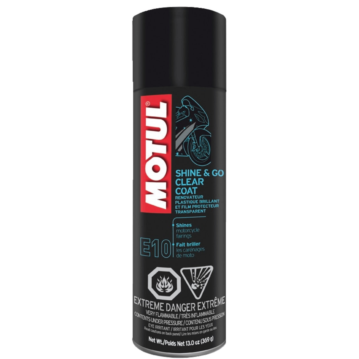 Motul E10 Shine & Go Spray protecteur brillance plastique moto 13 oz, 108093