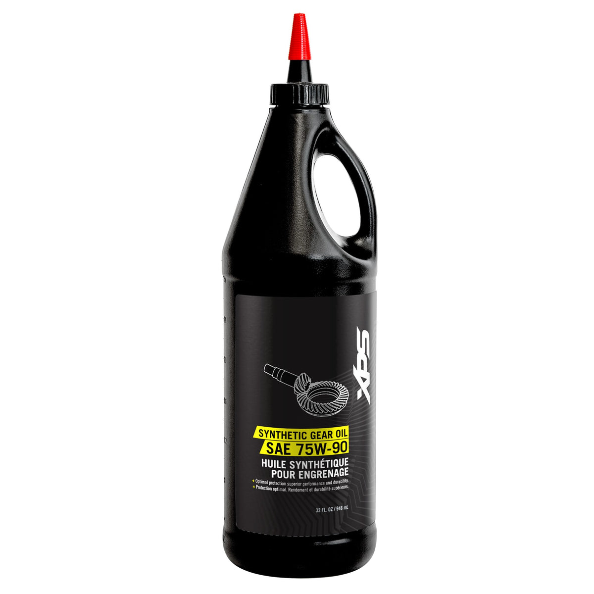 XPS Synthetic Gear Oil SAE 75W-90 1 quart bottle with pour spout, BRP gearcase lubricant, 9779158