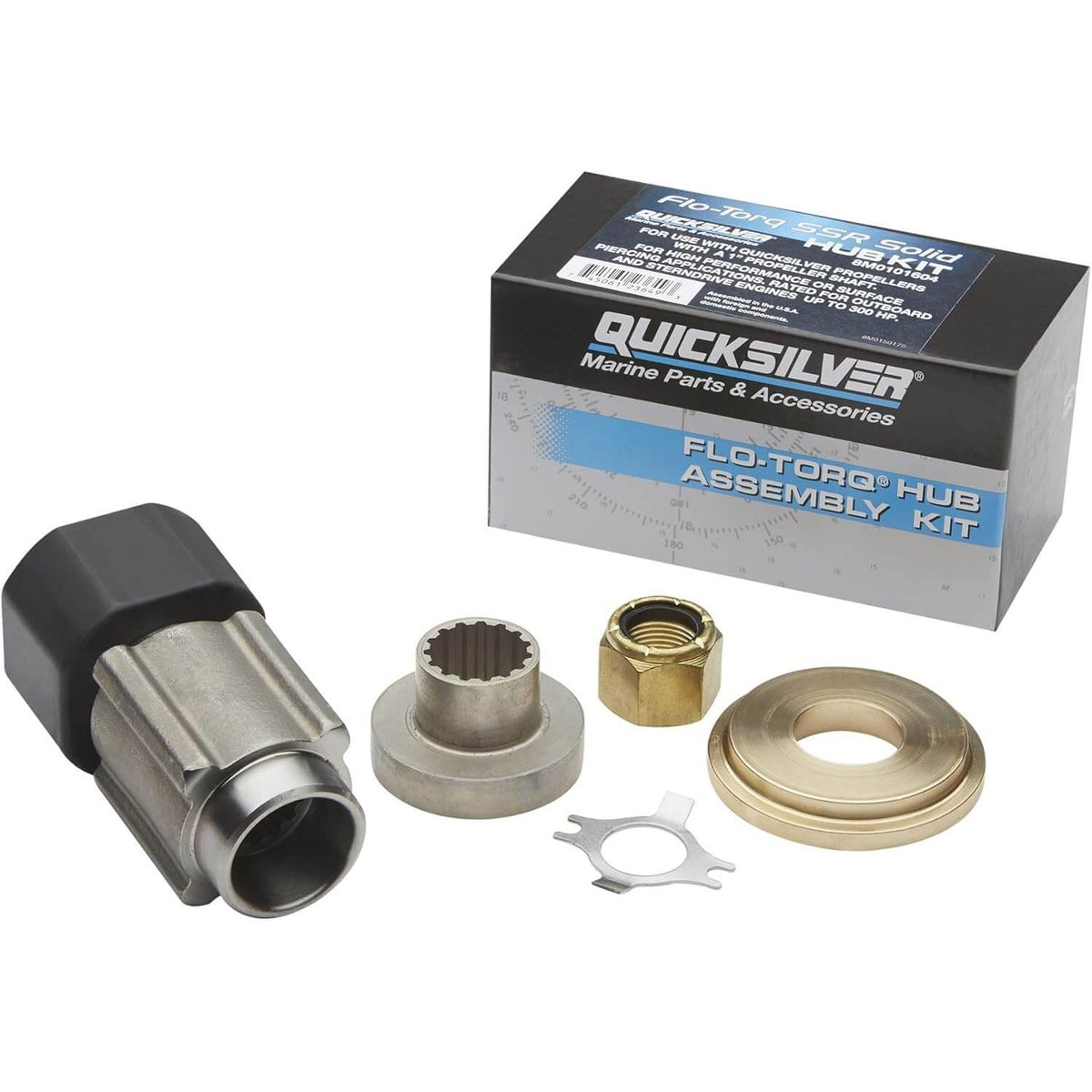 Kit de moyeu d'hélice solide Quicksilver Flo-Torq SSR pour moteurs hors-bord Mercury 40 ch CT-350 ch 4 temps avec arbre d'hélice de 2,5 cm de diamètre - 8M0101604