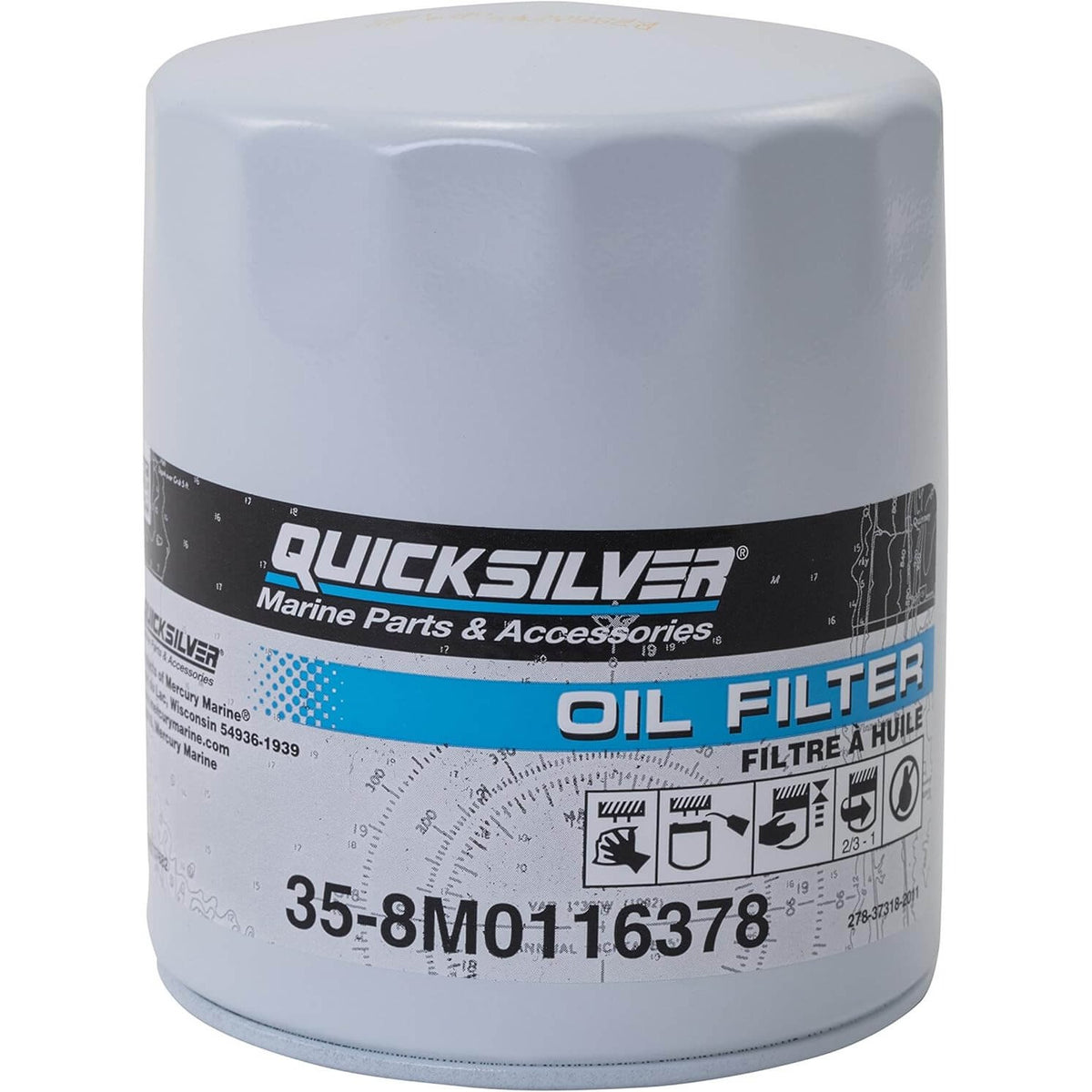 Quicksilver Oil Filter - MerCruiser Stern Drive and Inboard Engines by Ford Motor Company - 8M0116378