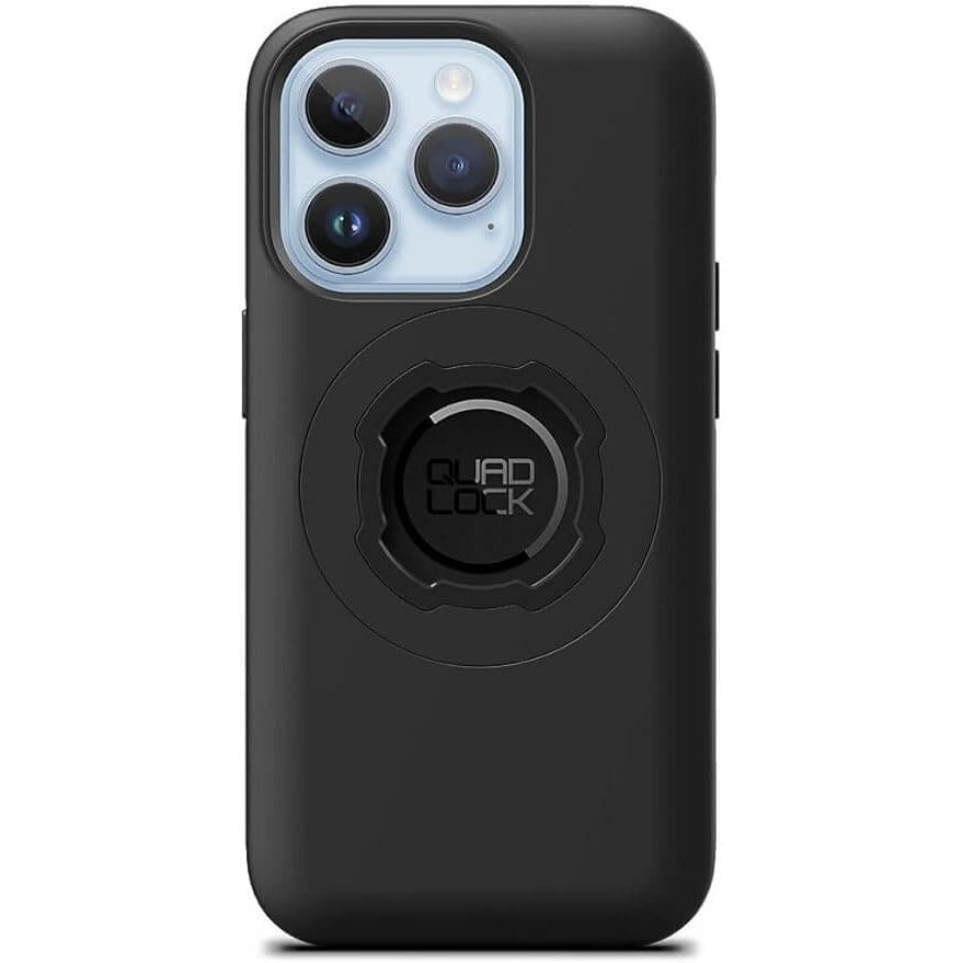 Quad Lock MAG case black iPhone 14 Pro back view with mounting puck