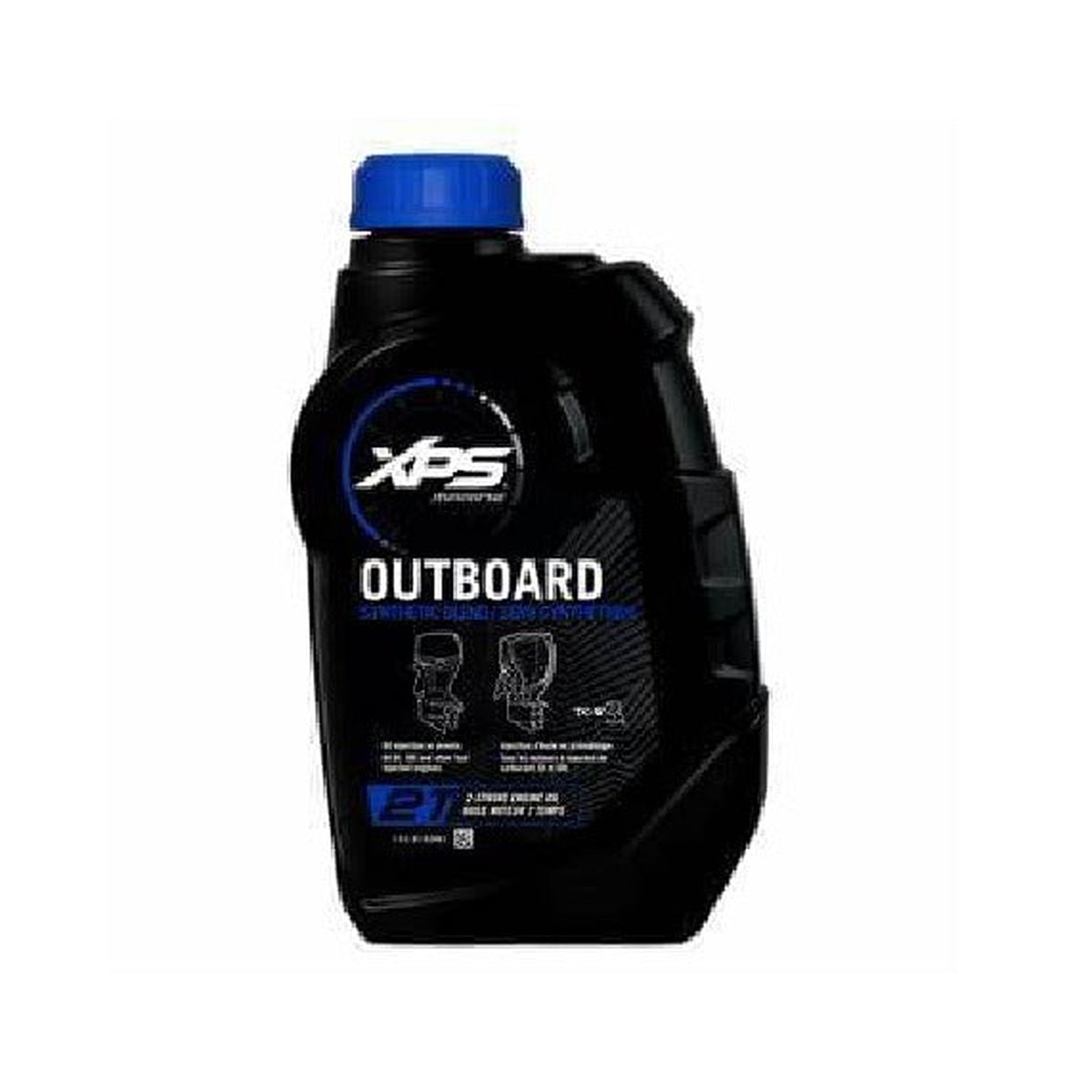 XPS Marine 2T synthetic blend outboard oil bottle, 1 quart, blue cap