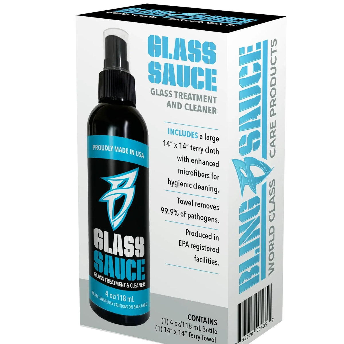 Kit de traitement et nettoyant pour verre Bling Sauce, 4 oz. BSGLASS0004KIT