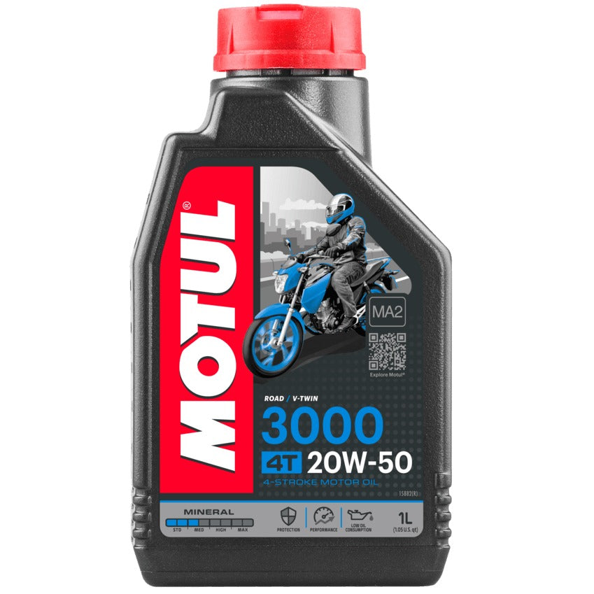 Huile moteur minérale Motul 3000 4T 20W50 - Performance de l'huile moto