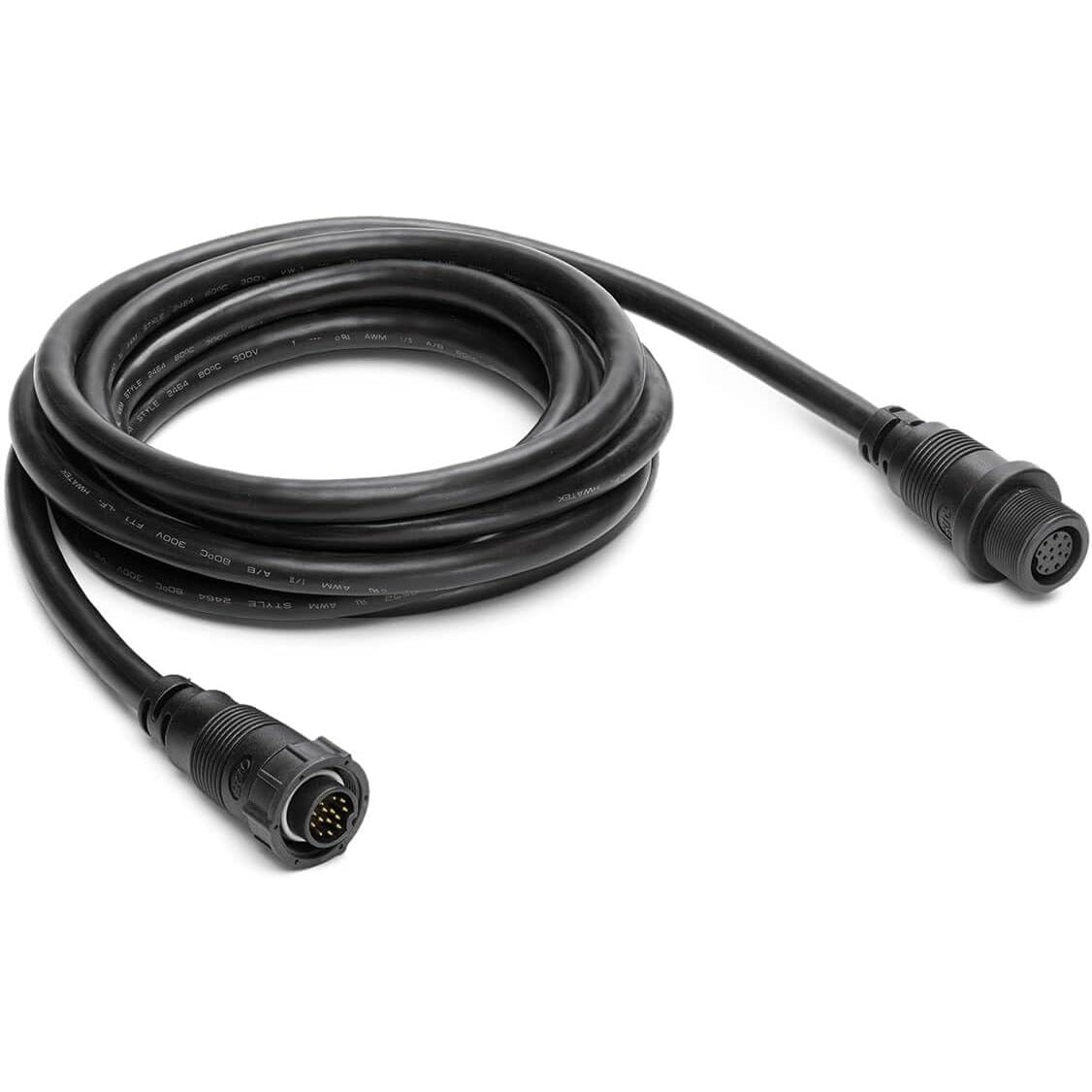 Humminbird EC M3 14W10 10-foot extension cable coiled with black 14-pin connectors