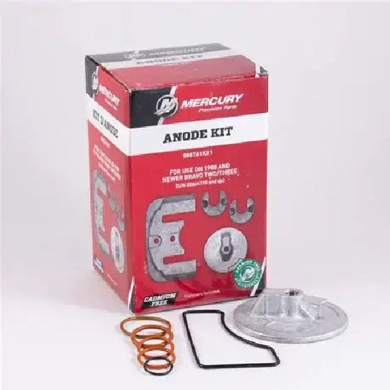 Mercury 8M0147057 100 Hour Service Kit box with anode plate gaskets and O-rings for Bravo 2 3