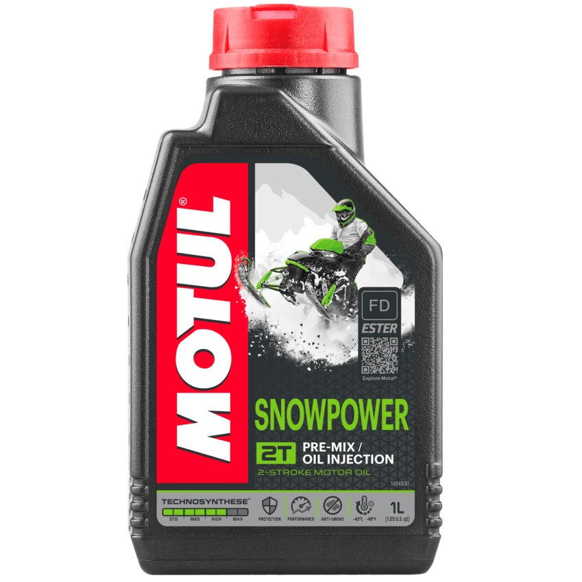 Huile moteur synthétique ester Motul Snowpower 2T – Performance motoneige