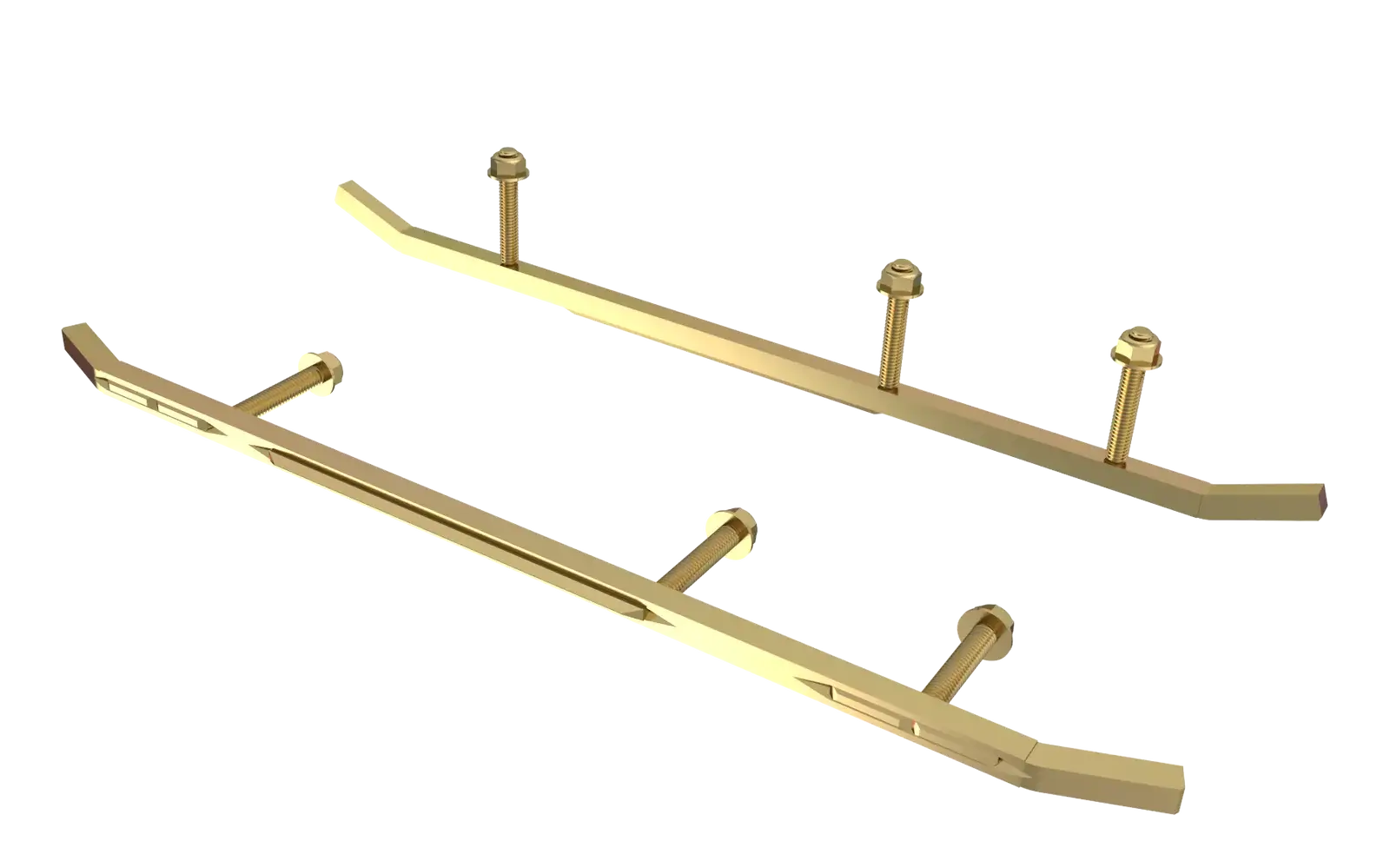 Brass coloured rush carbides on transparent background