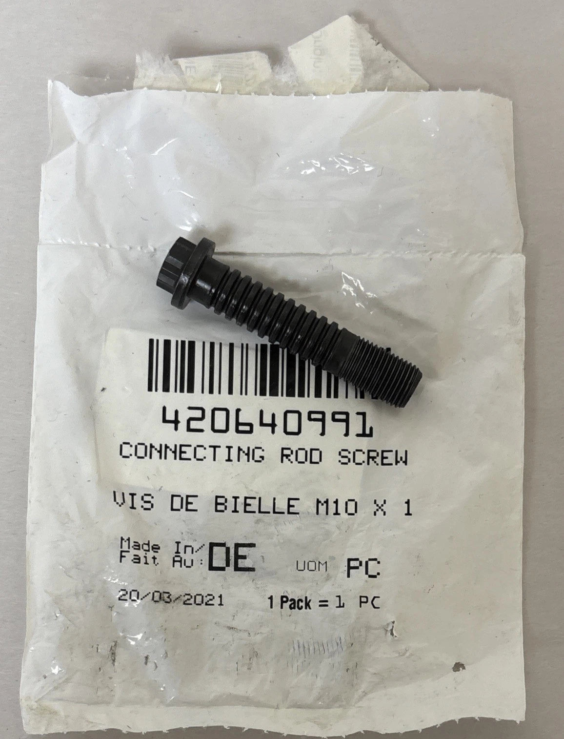 Sea-Doo Connecting Rod Screw M10 x 1 - OEM Engine Fastener Part, 420640991