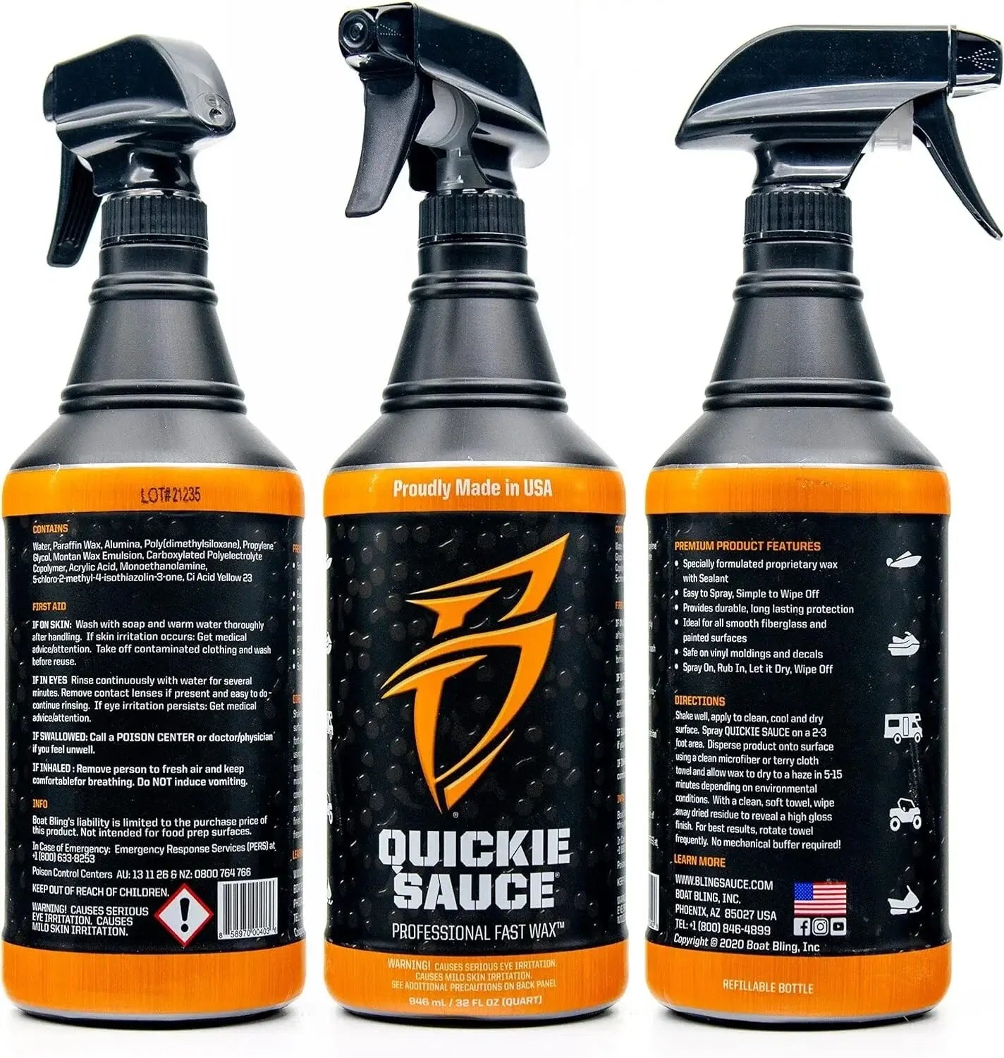 Bling Sauce Quickie Sauce Spray Wax 32 Oz (946ml), QSC00946
