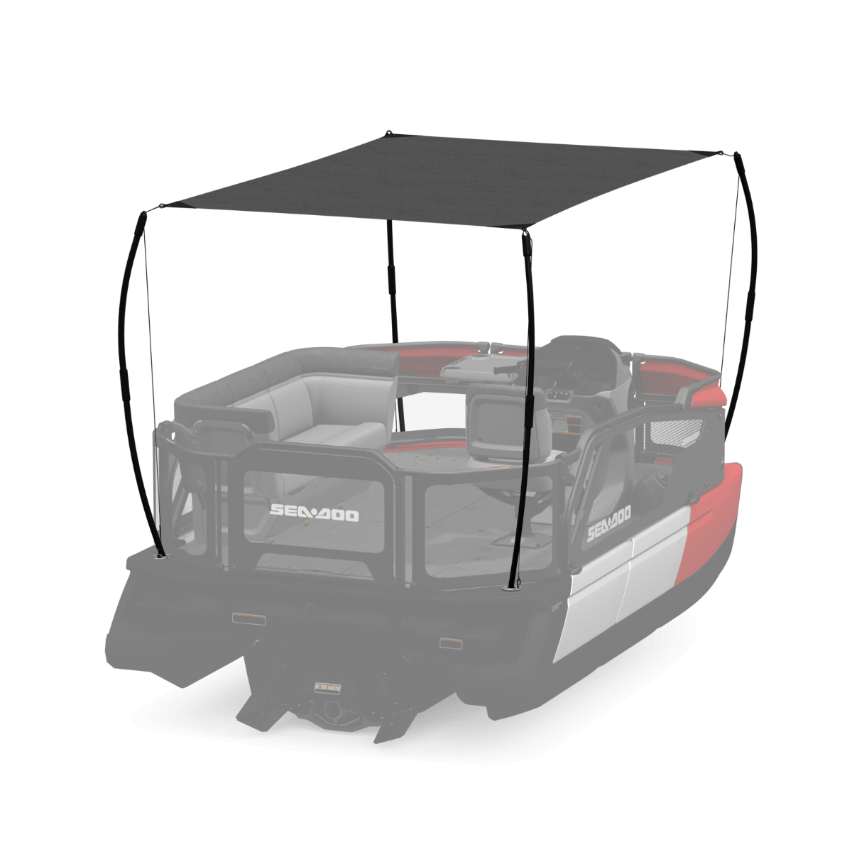 Sea-Doo Switch Compact pontoon sunshade canopy 13 foot UV-resistant canvas with support poles