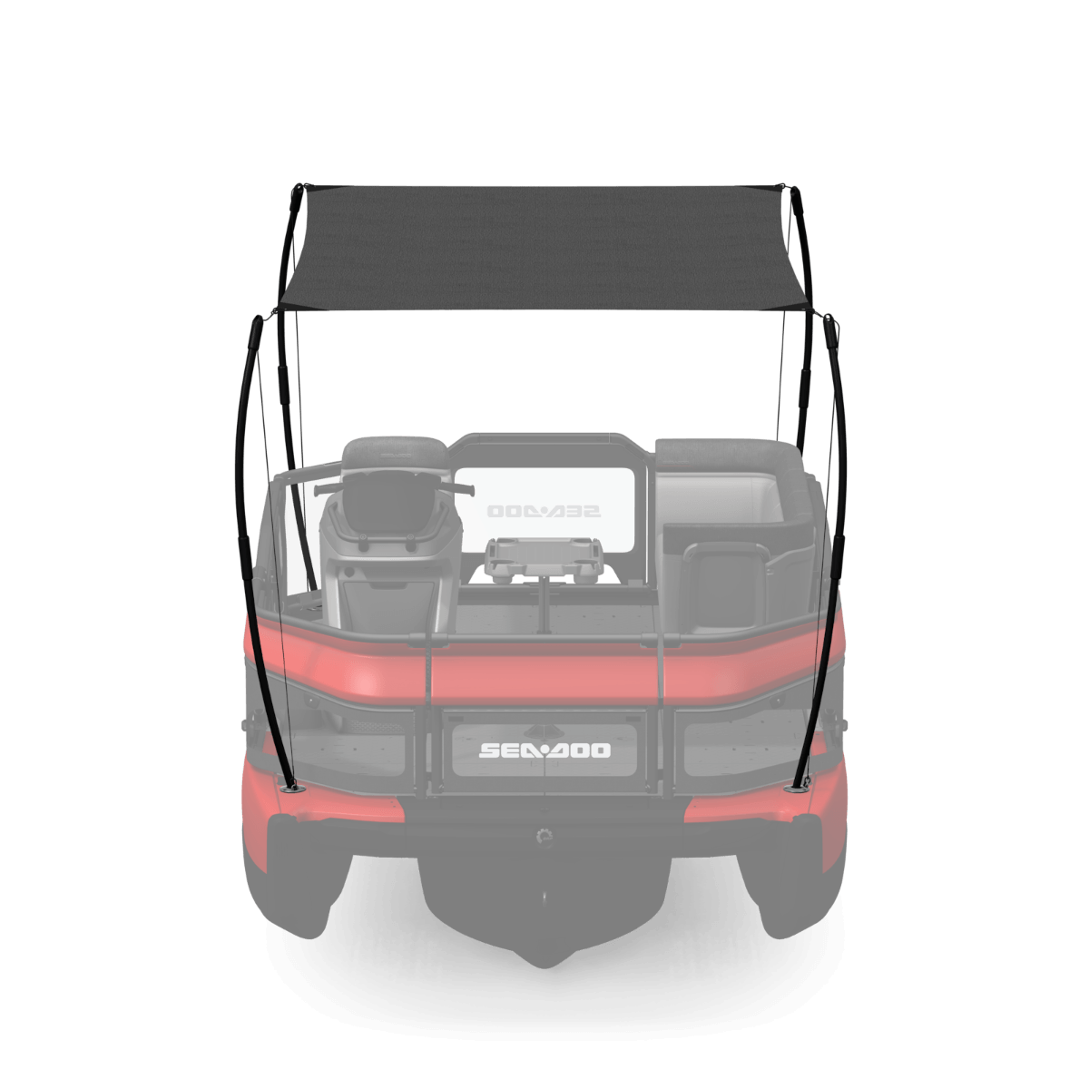 Sea-Doo Switch Compact pontoon sunshade canopy 13ft UV-resistant canvas top install view