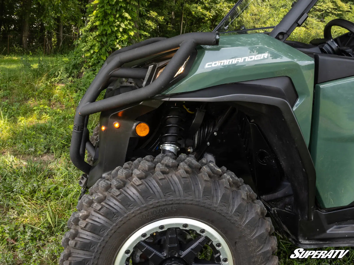 SuperATV Can-Am Commander MAX Deluxe Self-Canceling Turn Signal Kit, front signals side view, TSK-CA-COM4-007